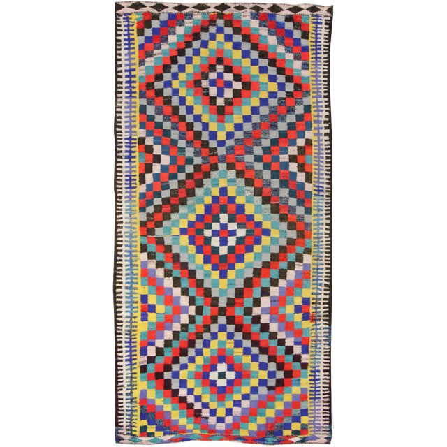 Mid 20th Century Vintage Kilim Wool Rug For Sale