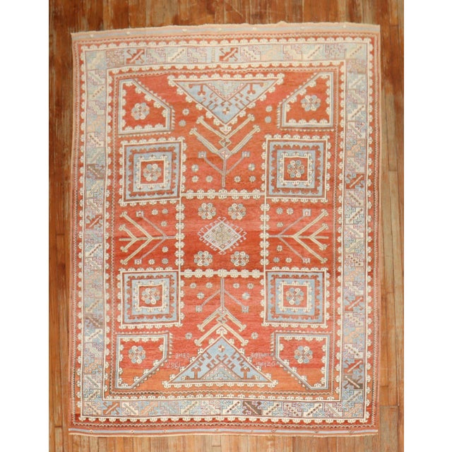Mid 20th Century Vintage Turkish Bergama Rug, 6'8'' X 9' For Sale - Image 9 of 9