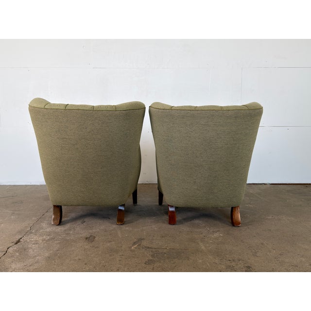 Vintage Scandinavian Beech Lounge Chairs, 1940s, Set of 2 For Sale - Image 4 of 9