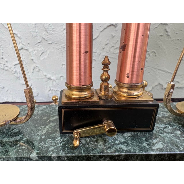 Franklin Mint 150th Anniversary Gold Rush Brass Balance Scale With Marble Base & Weights For Sale - Image 12 of 12