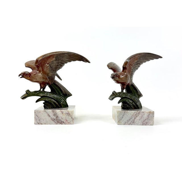 Art Deco Painted Zinc Eagle Bookends, 1930s, Set of 2 For Sale - Image 6 of 10