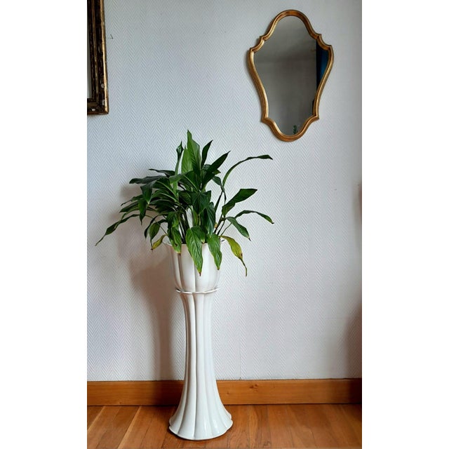 Ceramic Vintage Italian Earthenware Planter on Stand, 1970s For Sale - Image 7 of 9