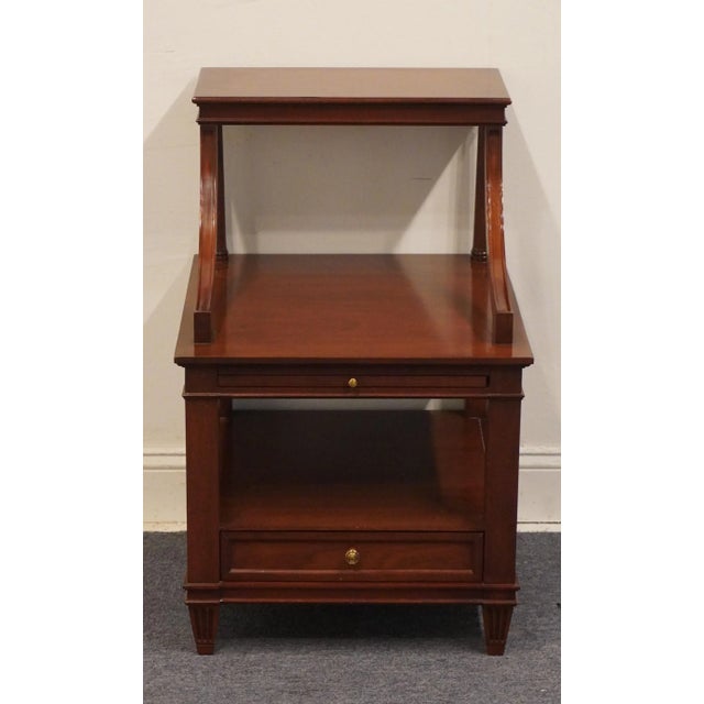Traditional High End Solid Mahogany Traditional Style 20" Tiered End Table / Nightstand For Sale - Image 3 of 10