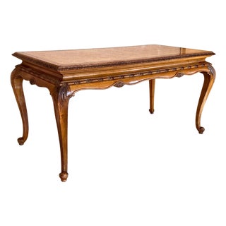 20th Root Oak Dining Room Table with Carved Edges For Sale