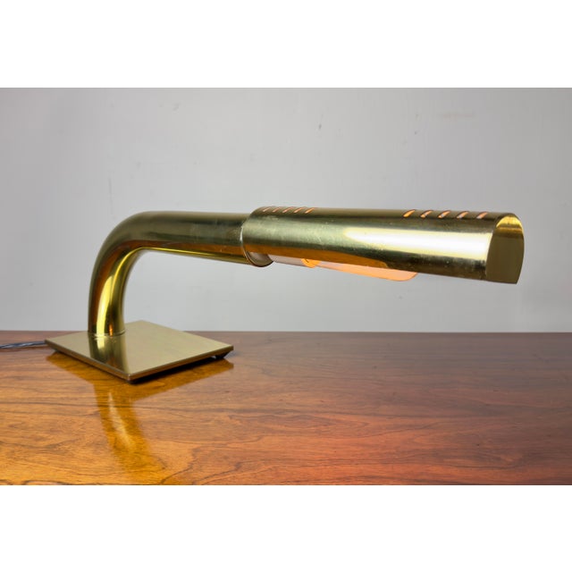 Vintage 1970’s Modernist Brass Swivel Tube Desk Lamp by Jim Bindman for Rainbow Lamp Company For Sale - Image 4 of 12