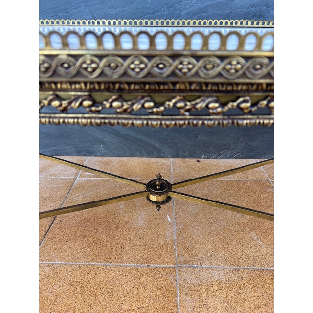 Neoclassical Bronze and Marble Coffee Table with Swan Motifs, 1940s For Sale - Image 13 of 15