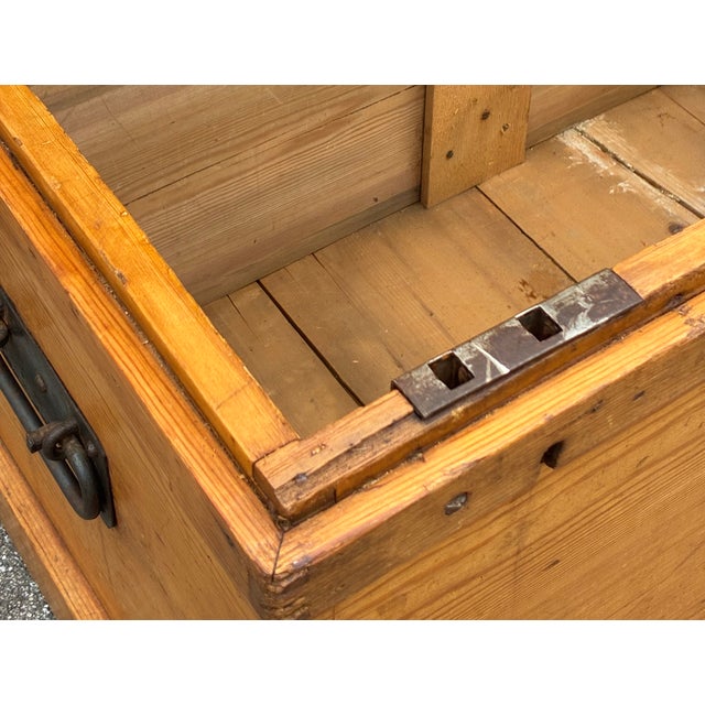 English Pine Trunk or Blanket Chest For Sale - Image 17 of 18