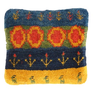 Pasargad DC Fine Hand Knotted Persian Gabbeh Pillow For Sale