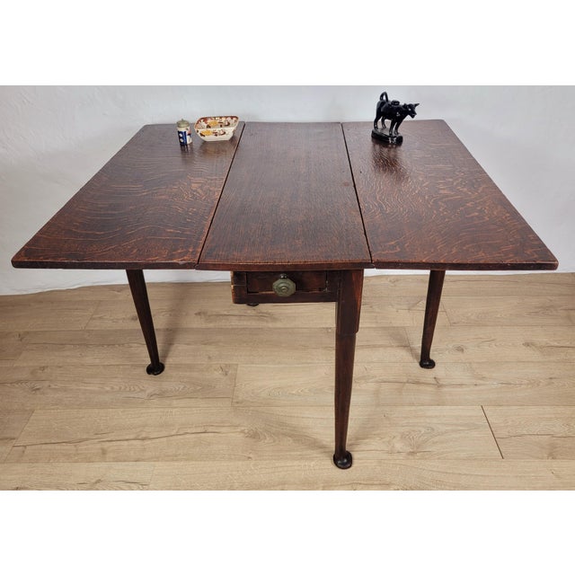 Georgian Drop-Leaf Dining Table in Oak, 1820s For Sale - Image 3 of 18