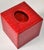 Vintage Square Red Embossed Faux Crocodile Leather Tissue Box Cover For Sale - Image 9 of 12