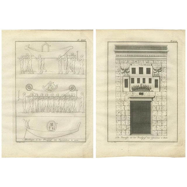 Funerary Procession and Tomb Façade of Osymandias, 1776, Paper, Set of 2 For Sale - Image 10 of 10