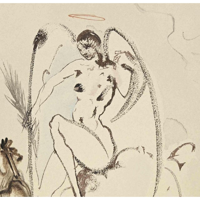 The Archangel Gabriel is a woodcut print realized in 1963 for a series illustrating the Medieval poem of the "Divine...