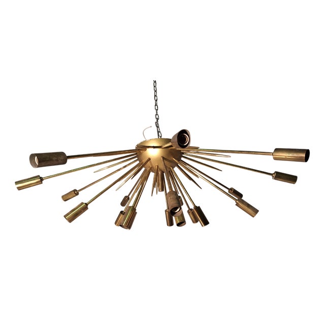 Sputnik Ceiling Light in Brass from Stilnovo, 1950s For Sale