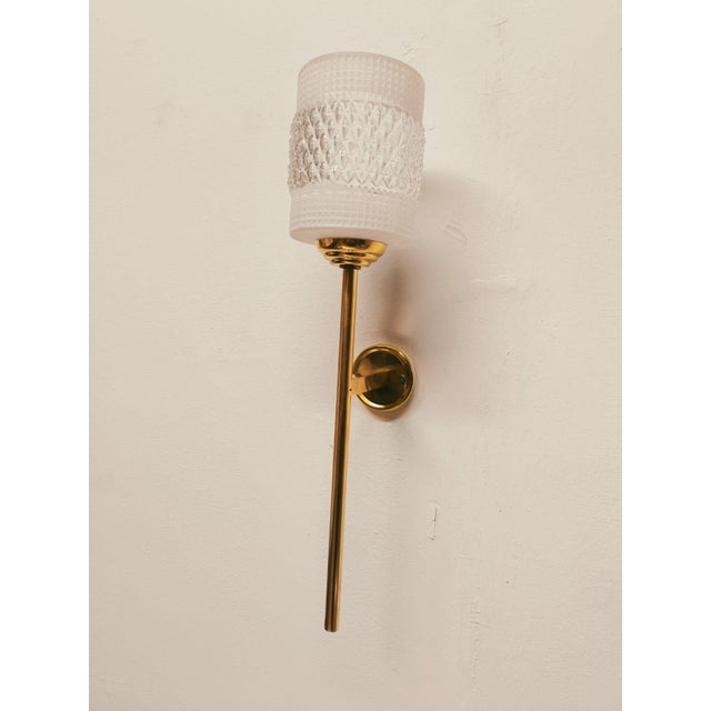 Brass Wall Light with Glass Dome, 1940s For Sale - Image 6 of 11