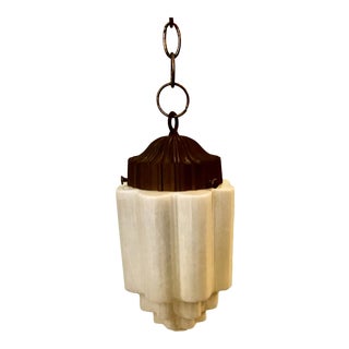 1930s Art Deco Skyscraper Swag Hanging Light Fixture For Sale