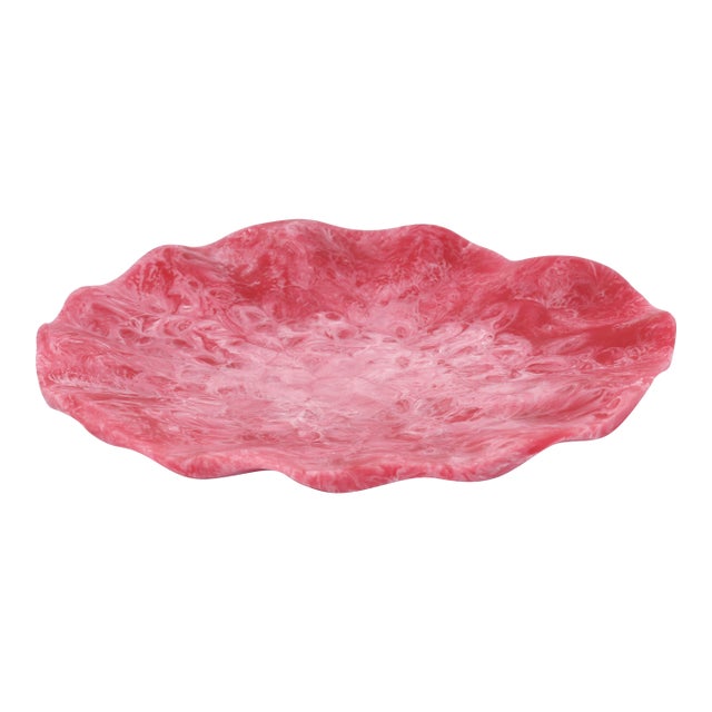 Mera Ruby Red Resin Petal Tray For Sale