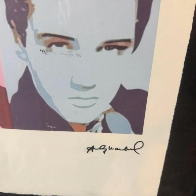 Black 21st Century Andy Warhol Pop Art Framed Elvis Presley 52/100 Lithography For Sale - Image 8 of 12