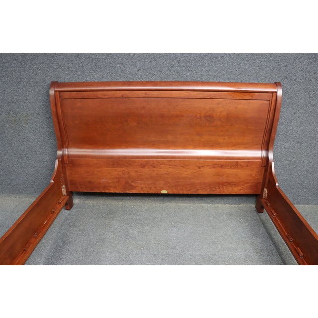 Martin’s Furniture Solid Cherry King Sleigh Bed For Sale - Image 11 of 11