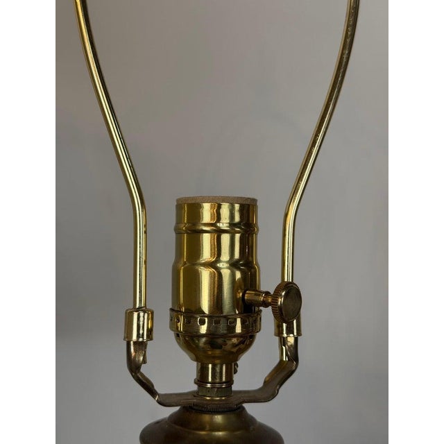 Olive Vintage Murano Glass Table Lamps - Barovier & Toso Style Olive Green - a Pair For Sale - Image 8 of 17