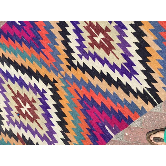 Textile Modern Diamond Design Kilim Rug, 59" X 39" For Sale - Image 7 of 11