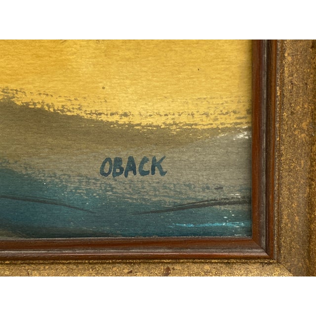 Mid 20th Century Nils Eric Oback Gouache & Watercolor Landscape For Sale - Image 5 of 8