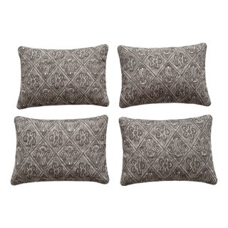 Turkish Wool Lumbar Kilim Pillow Cover 16'' X 24'' - Set of Four For Sale
