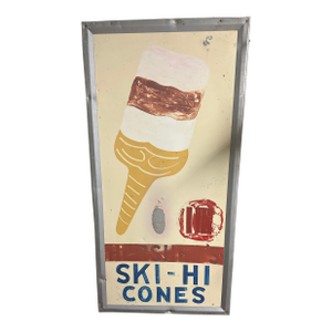1930s Americana Metal Ice Cream Sign