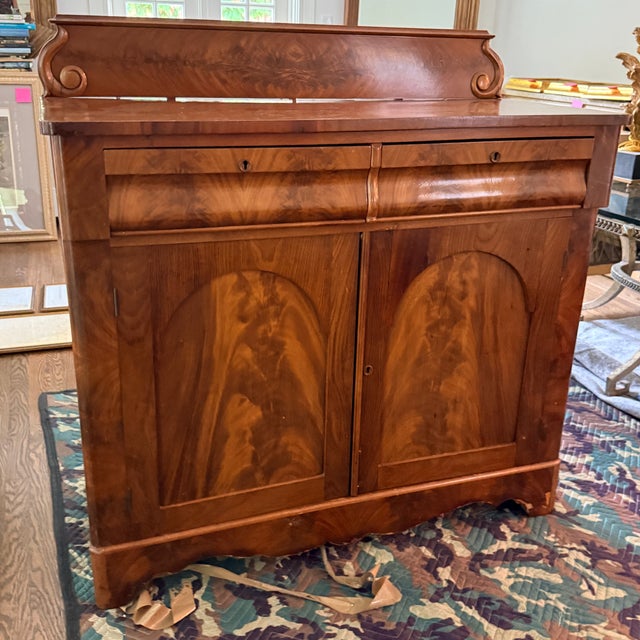 English Vintage Flame Mahogany Sideboard For Sale - Image 3 of 7