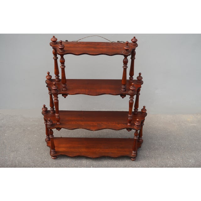 Antique first half XXth century shelf in solid wood . Very rare in this large dimensions Very good condition with minimal...