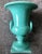 Italian Ceramic Pedestal Urn With Handles in Green For Sale - Image 4 of 10