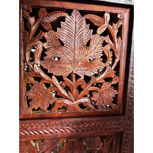 Wood 1920s Moorish or Anglo Indian Teak Carved Side Table With Open Fretwork For Sale - Image 7 of 7