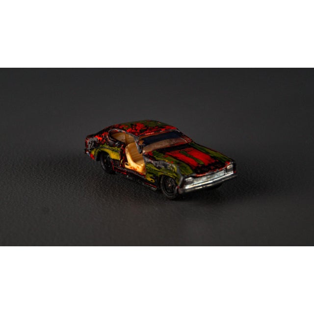 Accident car. Old Ford Capri 1700 GT - V310 car as a toy. from Siku, around 1960. In original condition, with wear...