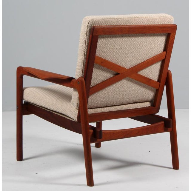 Wood Vintage Danish Lounge Chair in Teak by Tove & Edvard Kindt Larsen, 1960s For Sale - Image 7 of 9