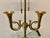 Vintage Brass Dual French Horn Bouillotte Lamp Adjustable Black Tole Shade For Sale - Image 4 of 7