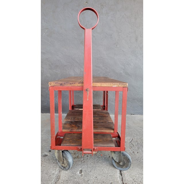 Industrial Rolling Cart With Retractable Handle For Sale - Image 10 of 15