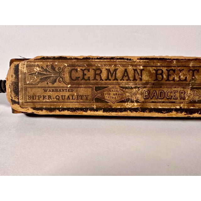Traditional Antique Barber Razor Strap Bejamin F. Badger For Sale - Image 3 of 10