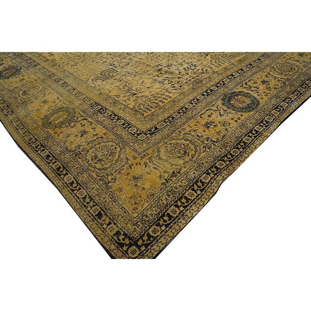 Beige Extraordinary Beige Background Color With Delicate Details Floral Design Antique Indian Lahore Rug For Sale - Image 8 of 8
