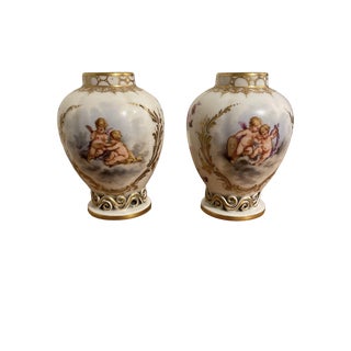 19th Century Porcelain Putti Vases from KPM, Germany For Sale