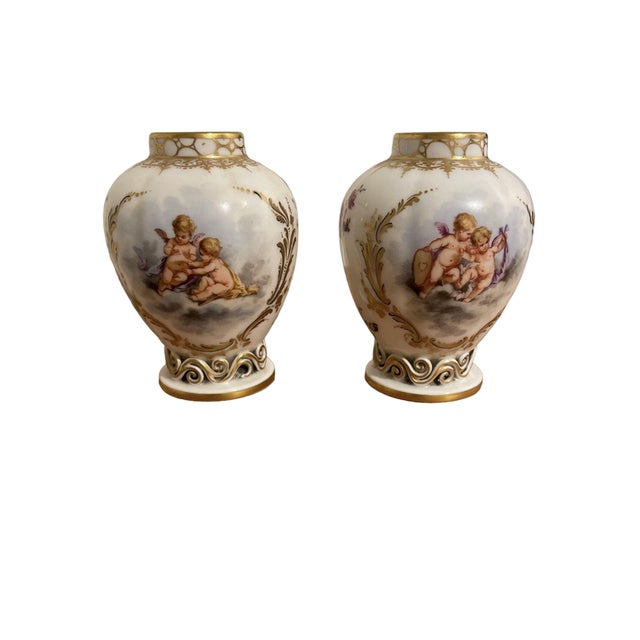 19th Century Porcelain Putti Vases from KPM, Germany For Sale