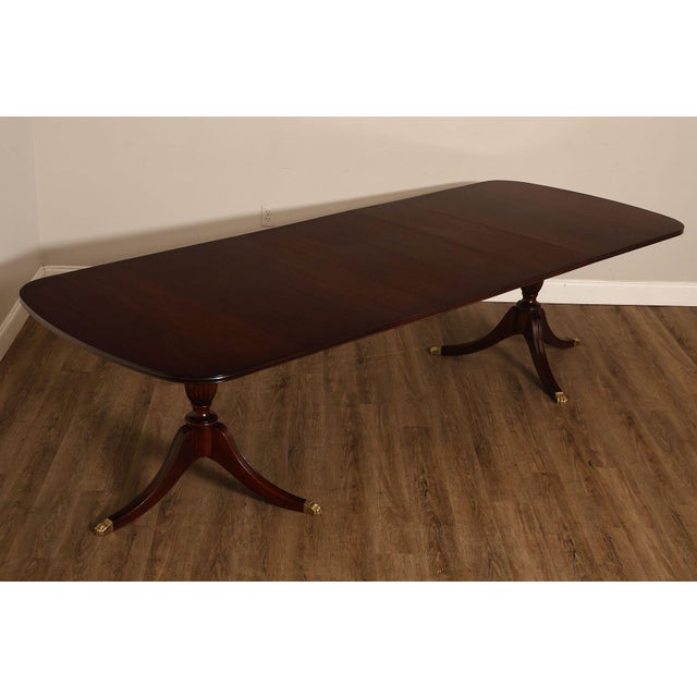 Traditional Henkel Harris Double Pedestal Mahogany Dining Table For Sale - Image 3 of 18