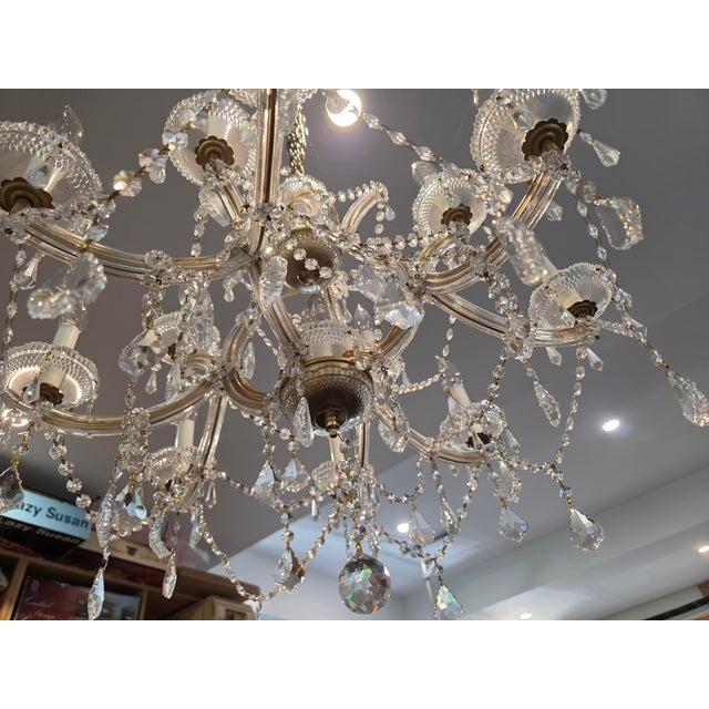 13 Light Maria Theresa Style Crystal Chandelier For Sale - Image 4 of 8