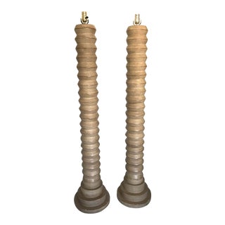 Vintage 1980s Accordion Style Floor Lamp - a Pair For Sale