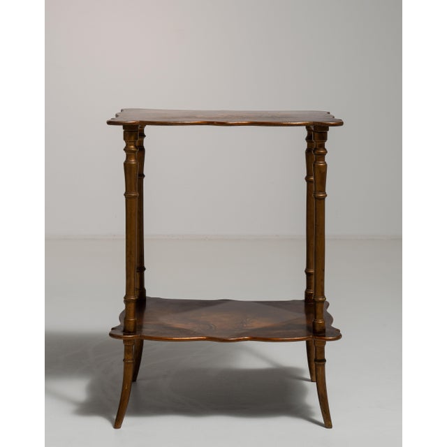 Brown 19th Century France Napoleon III Brown Wood Side Table For Sale - Image 8 of 15