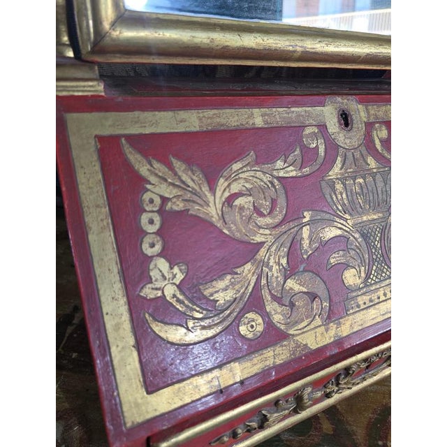 18th Century European Red Lacquer Dressing Table with Mirror, 1780 For Sale - Image 11 of 15