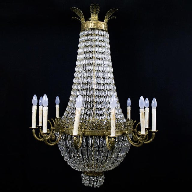 1960s Vintage Brass Chandelier, 1960s For Sale - Image 5 of 5