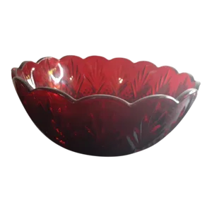 1980s Godinger Dublin Ireland Red Crystal Bowl