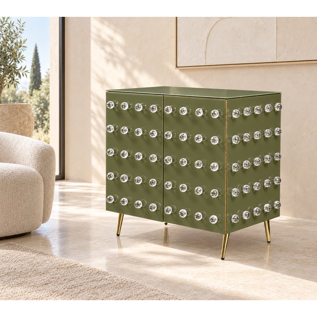 Olive Green Murano Glass Sphere Cabinet from Justfurnituress SRL For Sale - Image 4 of 6