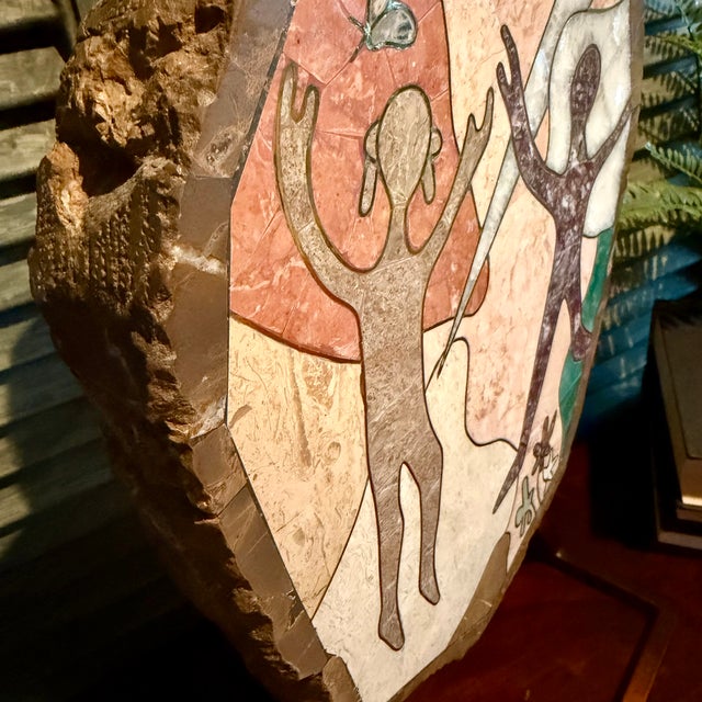 Joseph A. De Castro "Tribal Jar" Native American Southwest Sculpture Stone Inlay Vessel For Sale - Image 9 of 11