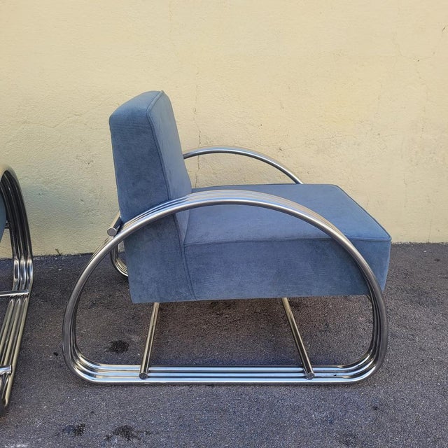 Large 20th Century Chrome Armchairs by Ralph Lauren, 1980s, Set of 2 For Sale - Image 10 of 18