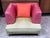 Mid-Century Modern Celery Micro-Suede + Rose Pink Leather Chair + Ottoman For Sale - Image 3 of 12